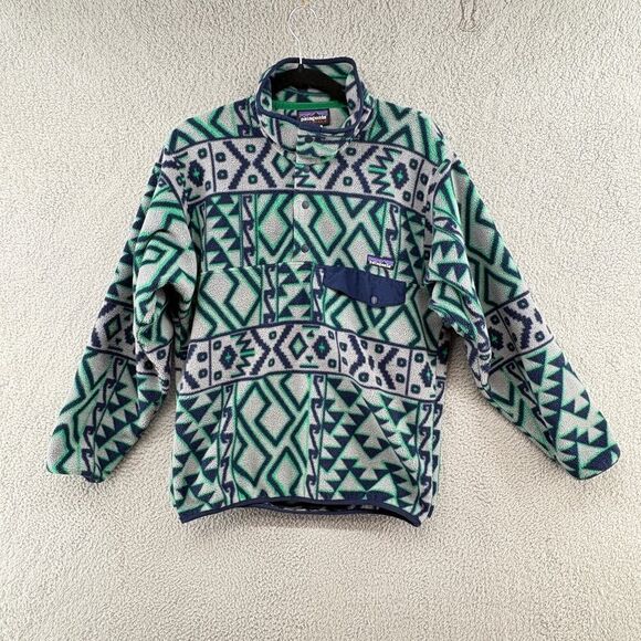Patagonia Synchilla Aztec Snap T Fleece Pullover Mens XS - Picture 1 of 14